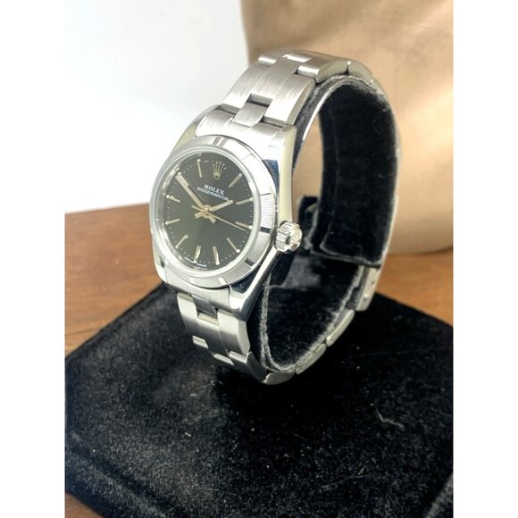 Rolex Women's Watch 76030 Oyster Perpetual 2000 Black Dial Swiss Automatic 25mm - Picture 2 of 15